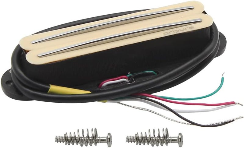 OriPure Hot Dual Rail Pickups Alnico5 Single-Coil-Sized Humbucker 15-16K Fit ST/SQ Style Electric Guitar, Cream - Image 1